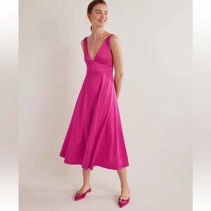 Boden Strapless Fuchsia V-Neck Fit and Flare Dress- NWT- US sz 2P
